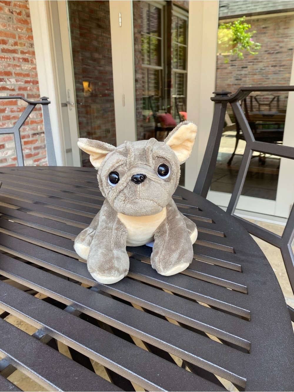 Weighted Gray Plush French Bulldog Sensory Toy